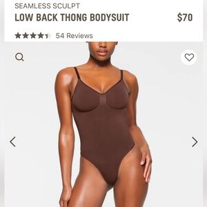 SKIMS seamless sculpt low back thong bodysuit brown